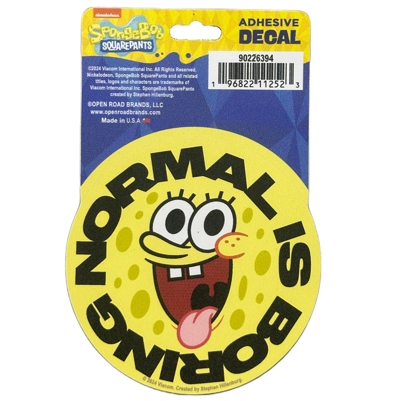 Chargez l&#39;image dans la visionneuse de la galerie, Open Road Brands: Nickelodeon - SpongeBob Normal Is Boring Adhesive Decal
