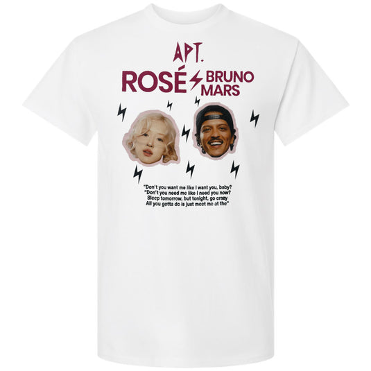 Bruno Mars & ROSÉ - APT New Song Lyrics White T-shirt