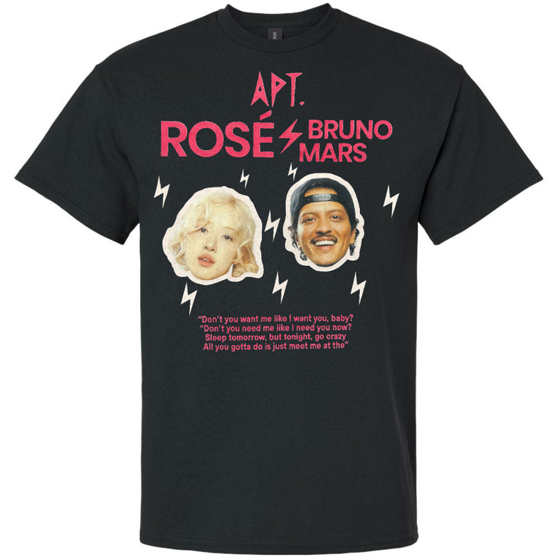 Chargez l&#39;image dans la visionneuse de la galerie, Bruno Mars &amp; ROSÉ - APT New Song Lyrics White T-shirt
