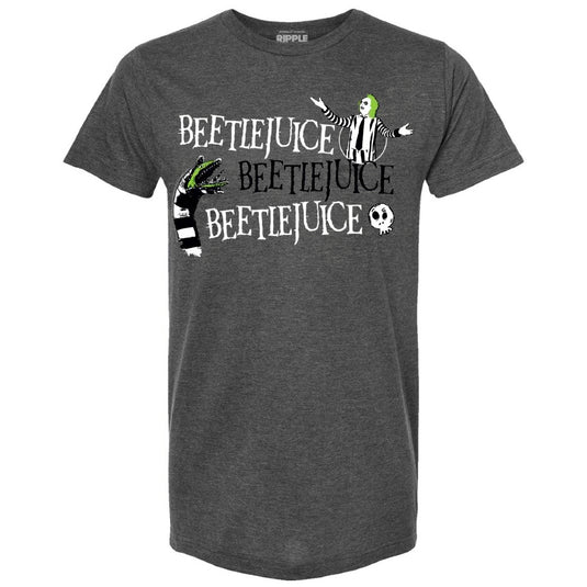 Beetlejuice - Beetlejuice Heather Charcoal Adult Unisex T-Shirt