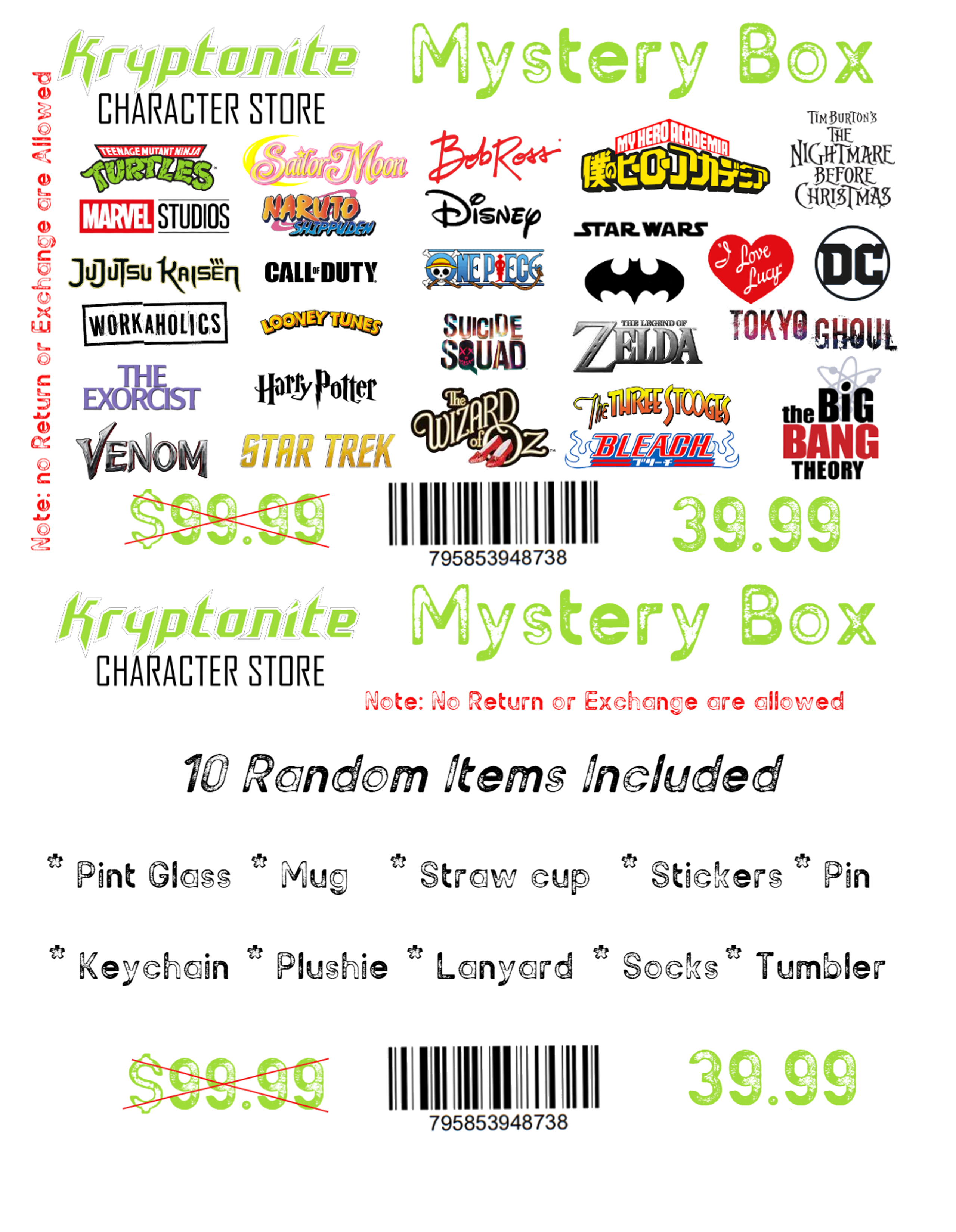 Kryptonite Exclusive - Mystery Box – Kryptonite Character Store