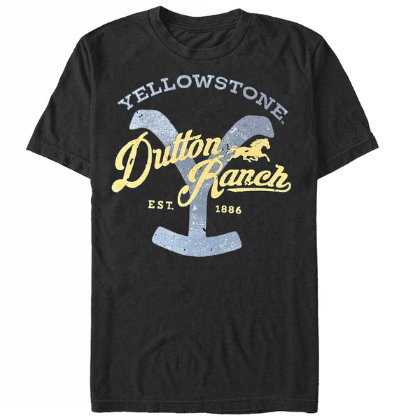 Yellowstone-T-Shirt noir avec logo Dutton Ranch