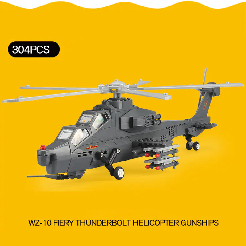 Cargue la imagen en el visor de la galería, Wange Bricks: Military 4002 WZ10 Gunship Helicopter Aircraft Brick Toy
