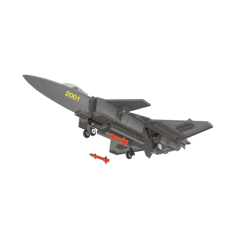 Load image into Gallery viewer, Wange Bricks: J20 Heavy Stealth Fighter Aircraft Brick Toy
