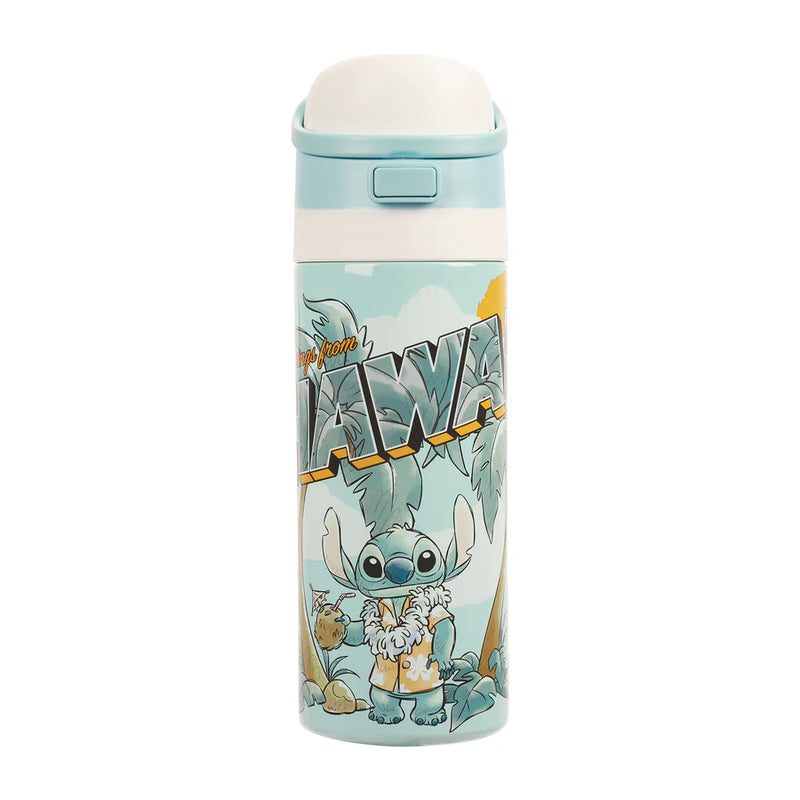 Load image into Gallery viewer, Bioworld Disney Lilo &amp; Stitch - Hawaii Stitch Blue 24 Oz Stainless Steel Water Bottle
