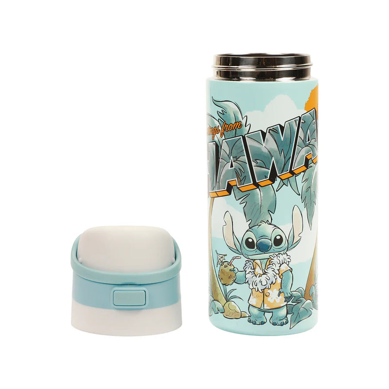 Load image into Gallery viewer, Bioworld Disney Lilo &amp; Stitch - Hawaii Stitch Blue 24 Oz Stainless Steel Water Bottle
