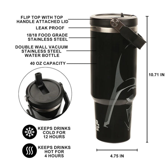 Bioworld Star Wars - A New Hope Darth Vader Black 40 oz. Stainless Steel Tumbler with Handle