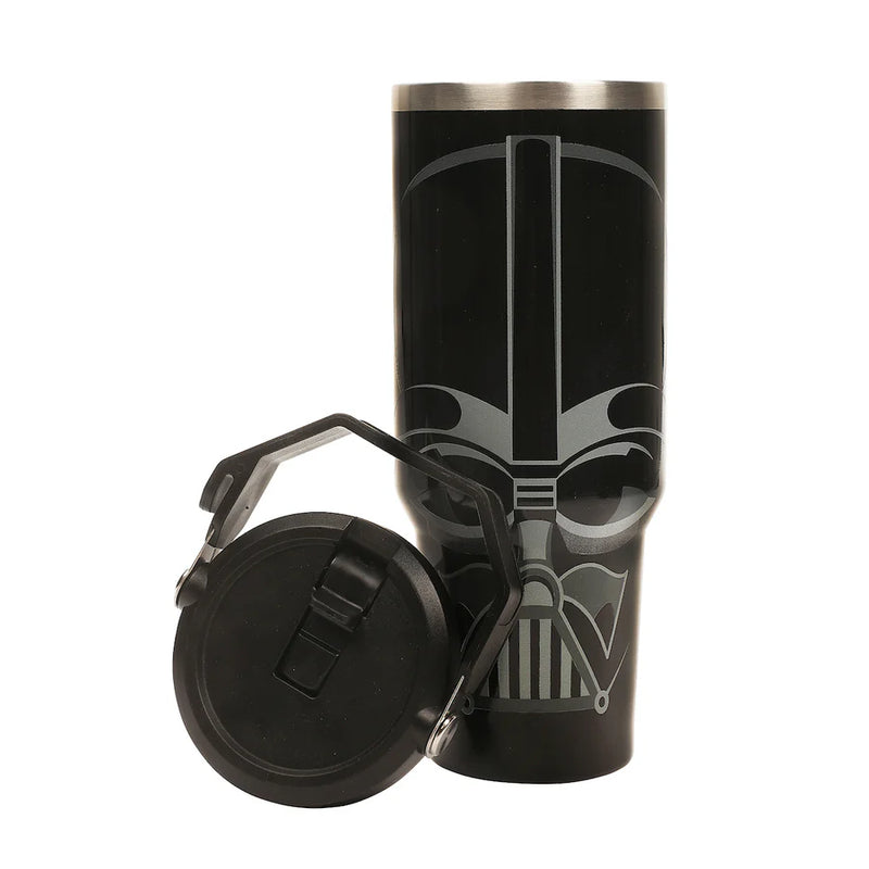 Cargue la imagen en el visor de la galería, Bioworld Star Wars - A New Hope Darth Vader Black 40 oz. Stainless Steel Tumbler with Handle
