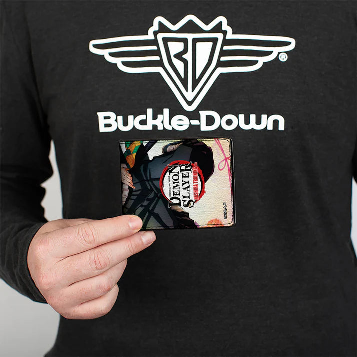 Chargez l&#39;image dans la visionneuse de la galerie, Demon Slayer - Characters Pose and Title Logo Men&#39;s Bi-Fold Wallet
