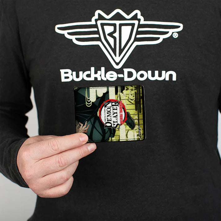 Chargez l&#39;image dans la visionneuse de la galerie, Demon Slayer - Characters Pose and Title Logo Men&#39;s Bi-Fold Wallet
