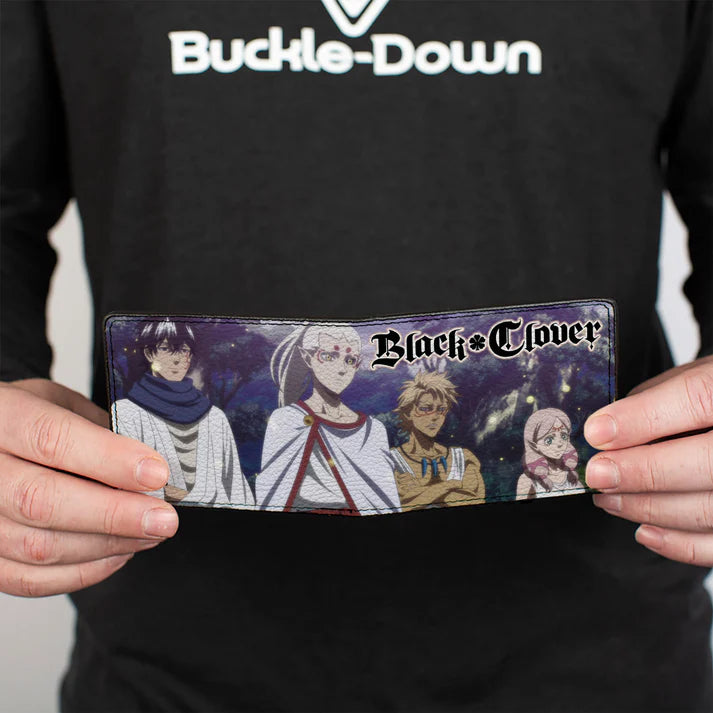 Load image into Gallery viewer, Black Clover - Eye of the Midnight Sun Elysia Elf Group Scene and Title Logo Men&#39;s Bi-Fold Wallet
