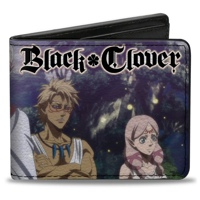 Black Clover - Eye of the Midnight Sun Elysia Elf Group Scene and Title Logo Men's Bi-Fold Wallet