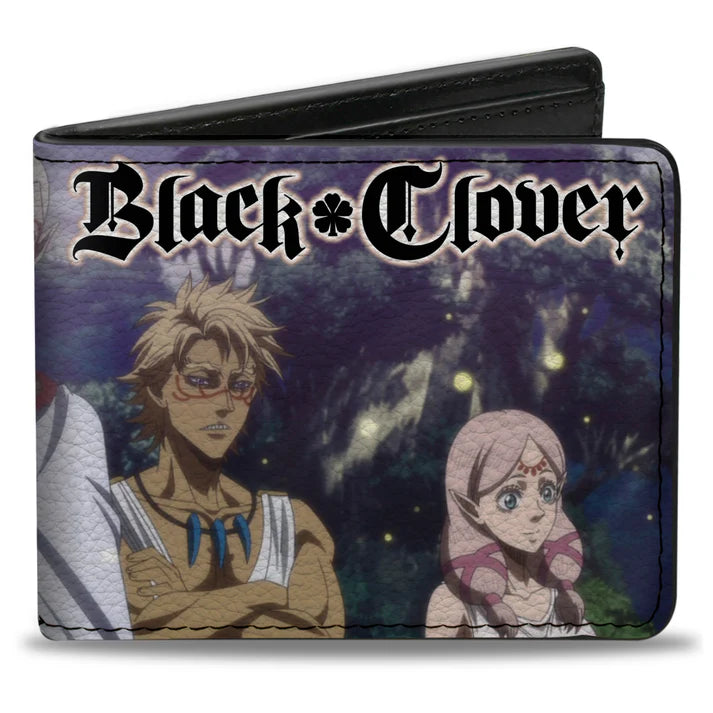 Load image into Gallery viewer, Black Clover - Eye of the Midnight Sun Elysia Elf Group Scene and Title Logo Men&#39;s Bi-Fold Wallet
