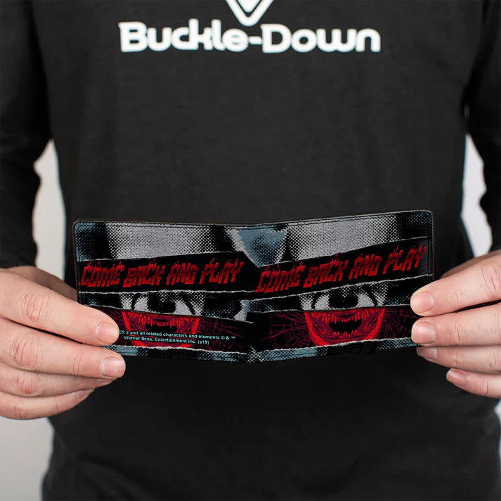 Load image into Gallery viewer, Warner Bros It Chapter Pennywise - Come Back And Play Bi-fold Men&#39;s Wallet
