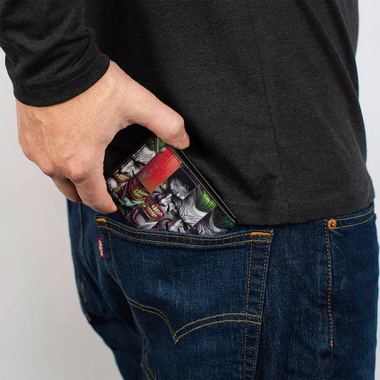 DC Comics - The Joker Comic Book Cover Expression Blocks Men's Bi-Fold Wallet