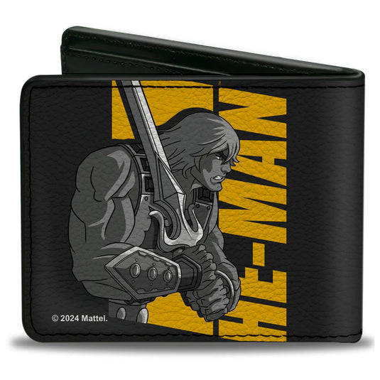 Masters of the Universe - HE-MAN and SKELETOR Silhouette Text Poses Men's Bi-Fold Wallet