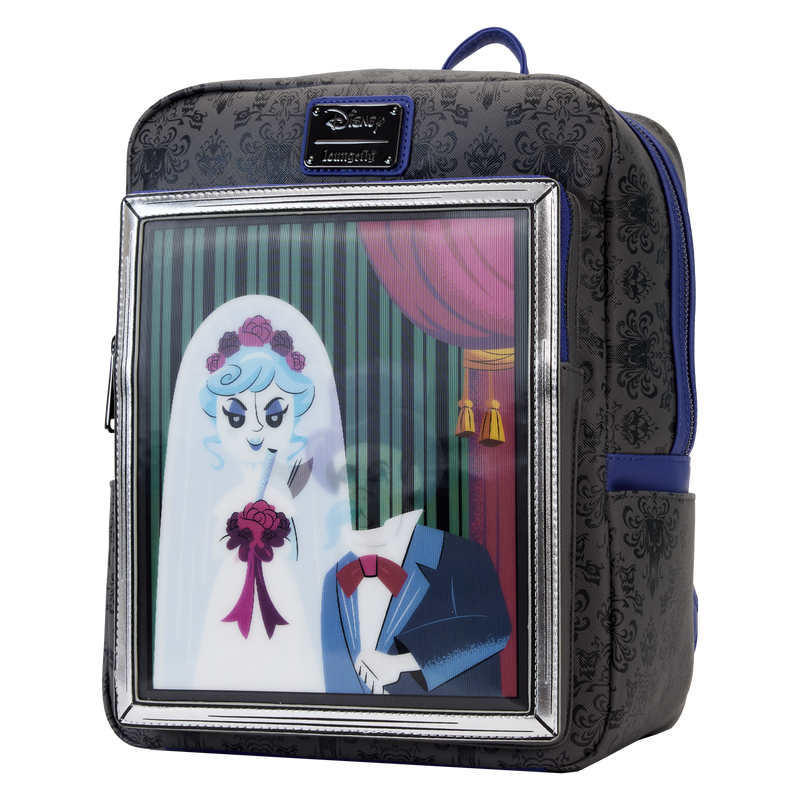 Load image into Gallery viewer, Loungefly Disney: Haunted Mansion The Black Widow Bride Portrait Lenticular Mini Backpack
