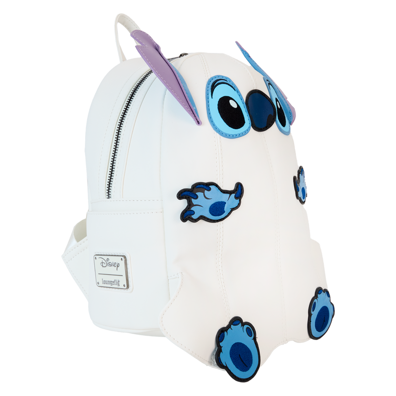 Load image into Gallery viewer, Loungefly Disney: Lilo &amp; Stitch - Stitch Ghost Costume Figural Glow Mini Backpack
