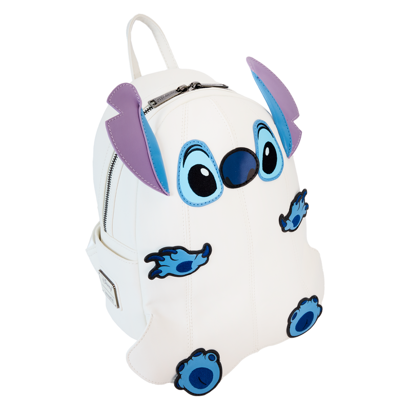 Load image into Gallery viewer, Loungefly Disney: Lilo &amp; Stitch - Stitch Ghost Costume Figural Glow Mini Backpack
