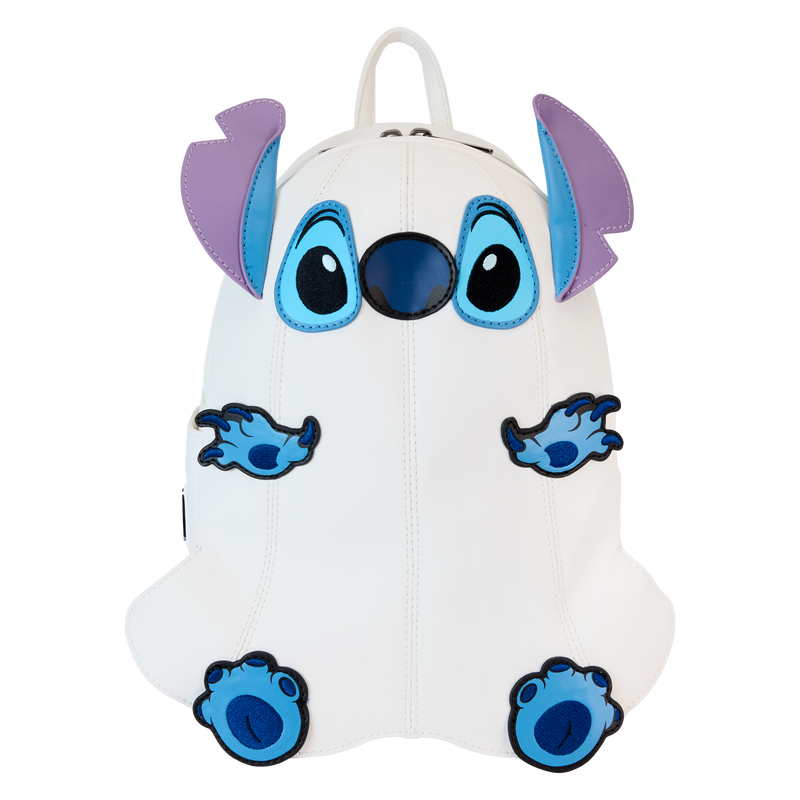 Load image into Gallery viewer, Loungefly Disney: Lilo &amp; Stitch - Stitch Ghost Costume Figural Glow Mini Backpack
