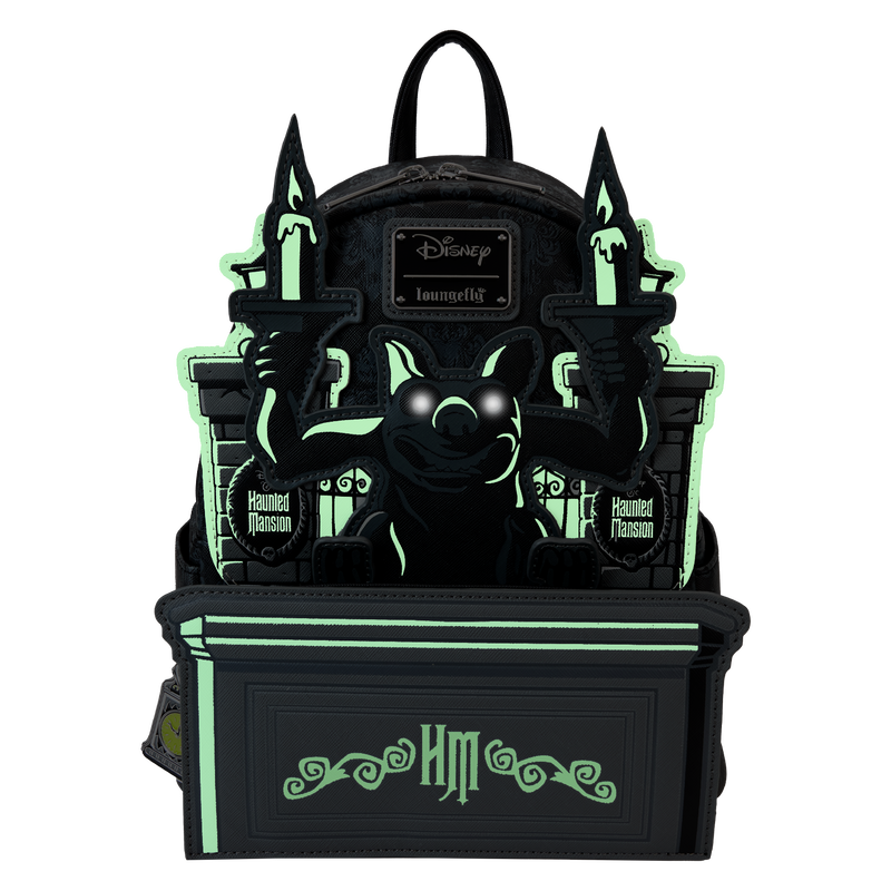 Load image into Gallery viewer, Loungefly Disney: The Haunted Mansion Gargoyle Wallpaper Light Up Glow Mini Backpack
