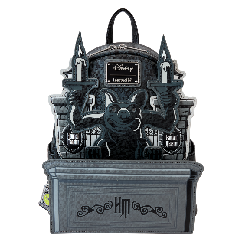 Load image into Gallery viewer, Loungefly Disney: The Haunted Mansion Gargoyle Wallpaper Light Up Glow Mini Backpack
