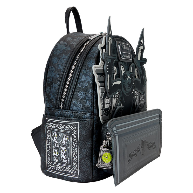 Load image into Gallery viewer, Loungefly Disney: The Haunted Mansion Gargoyle Wallpaper Light Up Glow Mini Backpack
