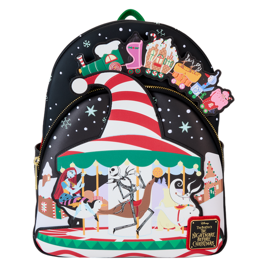 Loungefly Disney: The Nightmare Before Christmas - Candy Cane Carousel Glow Mini Backpack