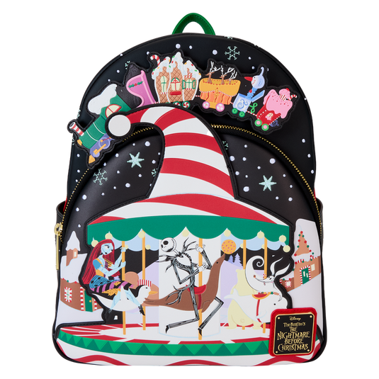 Loungefly Disney: The Nightmare Before Christmas - Candy Cane Carousel Glow Mini Backpack