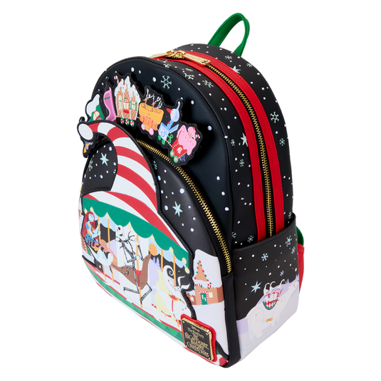 Loungefly Disney: The Nightmare Before Christmas - Candy Cane Carousel Glow Mini Backpack