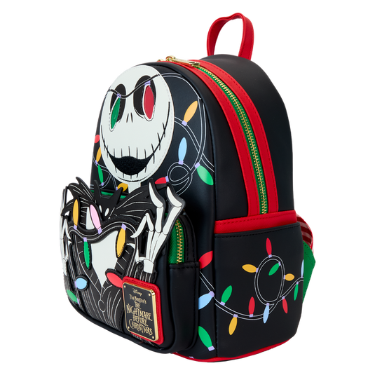 Loungefly Disney: The Nightmare Before Christmas - Jack Skellington String Lights Light Up Glow Mini Backpack