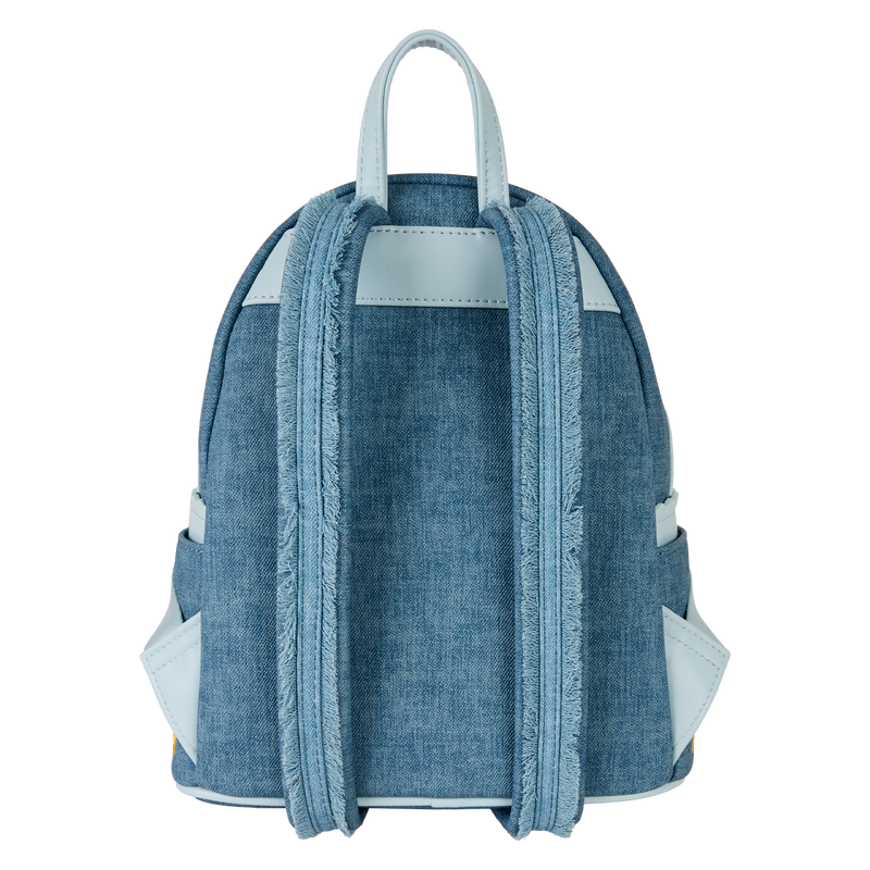 Chargez l&#39;image dans la visionneuse de la galerie, Loungefly Disney Dogs &amp; Cats - Floral Faux Denim Fringe Mini Backpack
