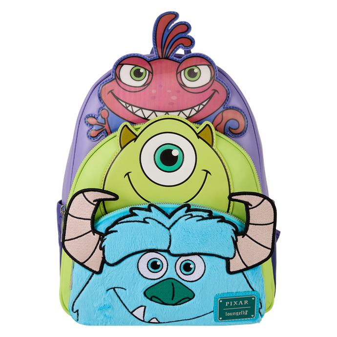 Disney Pixar Monsters Inc. - Mike Sulley & Randall Triple Pocket Mini Backpack