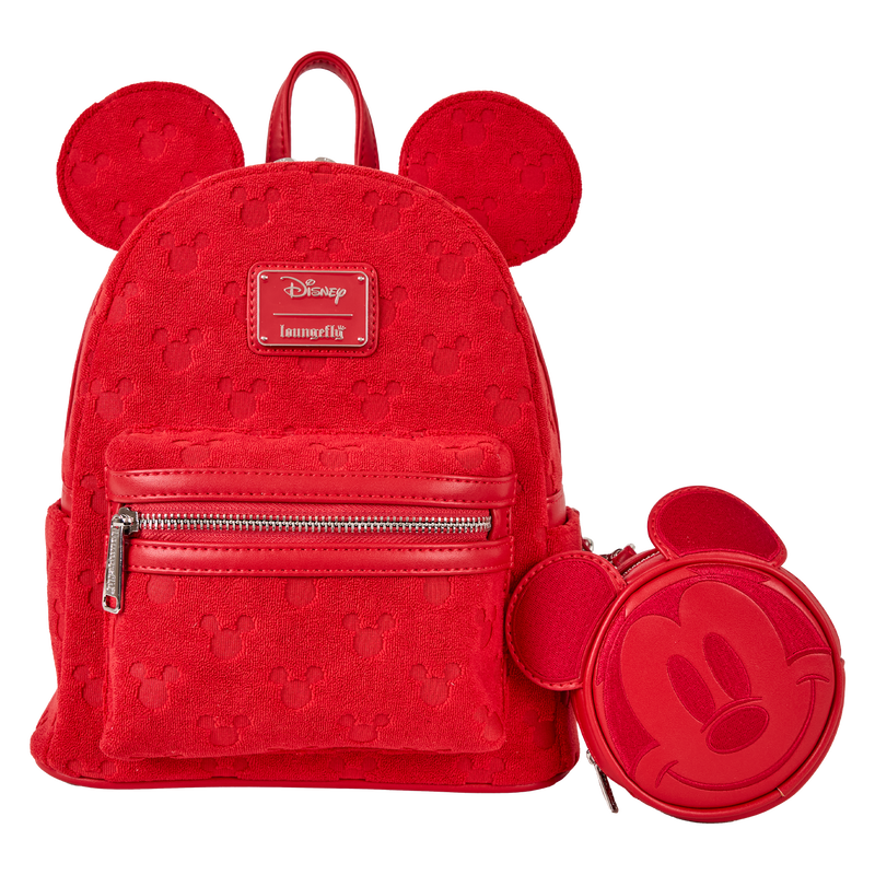 Chargez l&#39;image dans la visionneuse de la galerie, Loungefly Disney Mickey Mouse - All-Over Print Plush Burnout Mini Backpack
