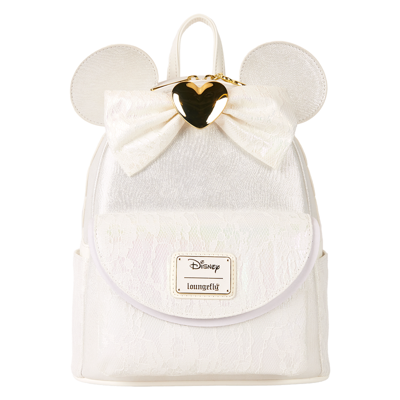 Chargez l&#39;image dans la visionneuse de la galerie, Loungefly Disney Minnie Mouse - Iridescent Lace Wedding Mini Backpack
