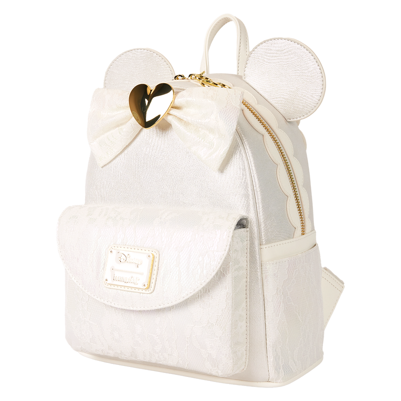 Chargez l&#39;image dans la visionneuse de la galerie, Loungefly Disney Minnie Mouse - Iridescent Lace Wedding Mini Backpack
