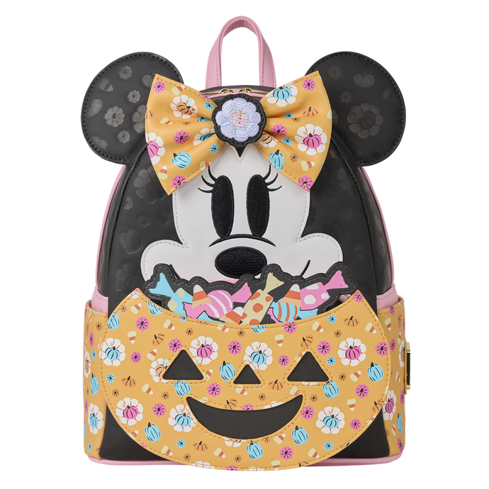 Loungefly Disney: Minnie Mouse Cosplay Floral Pumpkin Mini Backpack