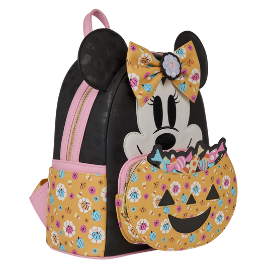 Loungefly Disney: Minnie Mouse Cosplay Floral Pumpkin Mini Backpack