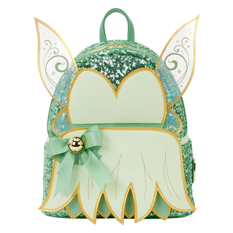 Chargez l&#39;image dans la visionneuse de la galerie, Loungefly Disney: Peter Pan - Tinker Bell Holiday Cosplay Sequin Mini Backpack
