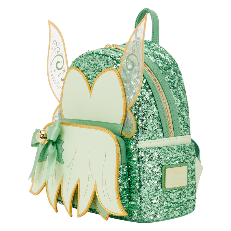 Chargez l&#39;image dans la visionneuse de la galerie, Loungefly Disney: Peter Pan - Tinker Bell Holiday Cosplay Sequin Mini Backpack
