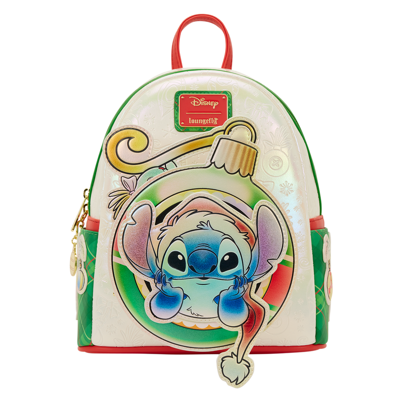 Chargez l'image dans la visionneuse de la galerie, Loungefly Disney Lilo &amp; Stitch - Stitch &amp; Scrump Iridescent Holiday Ornament Mini Backpack
