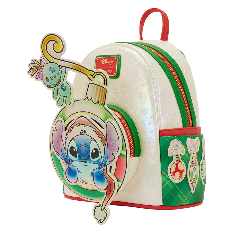 Chargez l'image dans la visionneuse de la galerie, Loungefly Disney Lilo &amp; Stitch - Stitch &amp; Scrump Iridescent Holiday Ornament Mini Backpack
