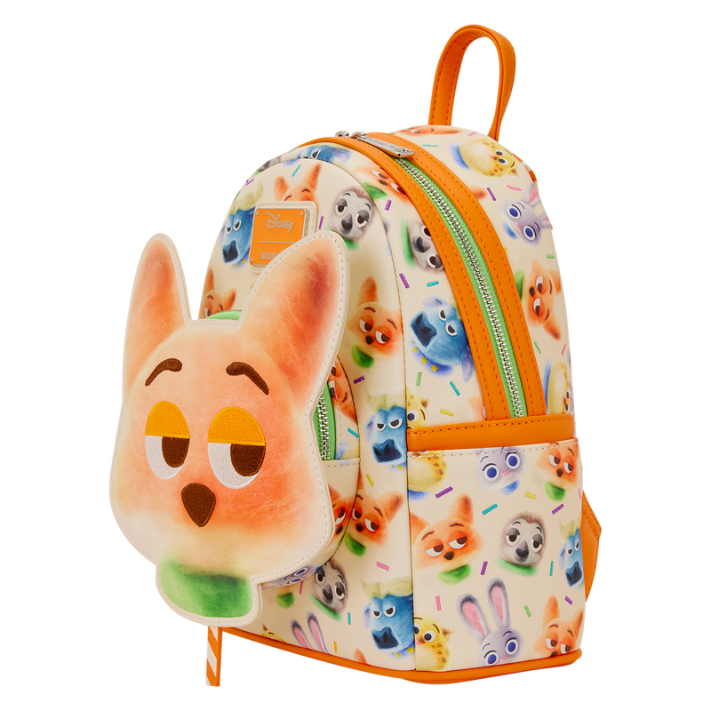 Cargue la imagen en el visor de la galería, Loungefly Disney Zootopia 2 Nick Wilde Cotton Candy Cosplay All-Over Print Mini Backpack
