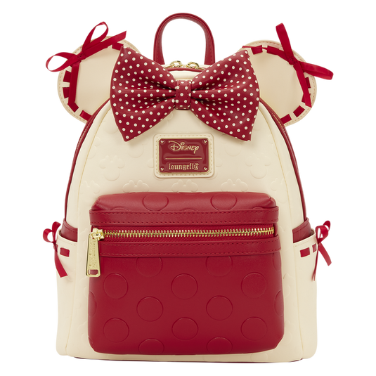 disney mini backpack pink Loungefly Disney: Minnie Mouse Rock the Dots Coquette Mini Backpack – Kryptonite Character Store