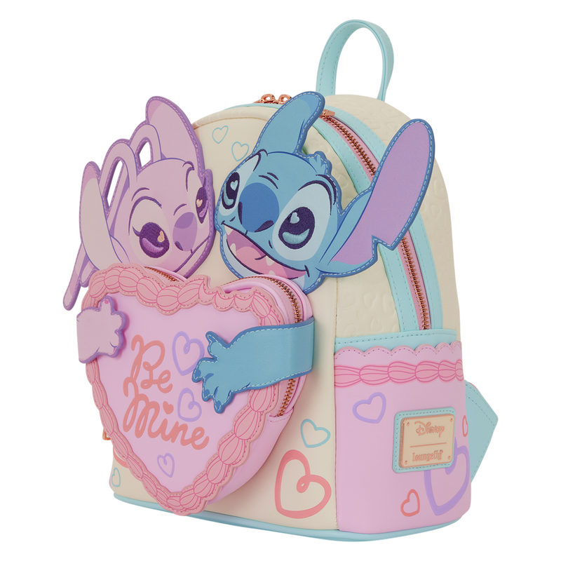 Cargue la imagen en el visor de la galería, Loungefly Disney: Lilo &amp; Stitch - Stitch &amp; Angel Be Mine Mini Backpack
