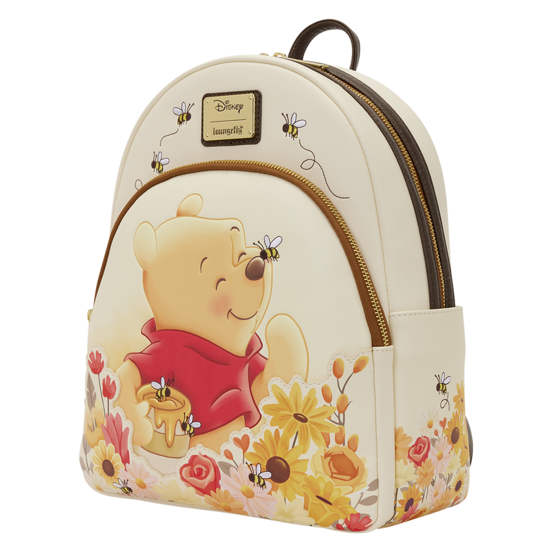 Cargue la imagen en el visor de la galería, Loungefly Disney Winnie The Pooh - Bees &amp; Flowers Cosplay Mid-Size Backpack
