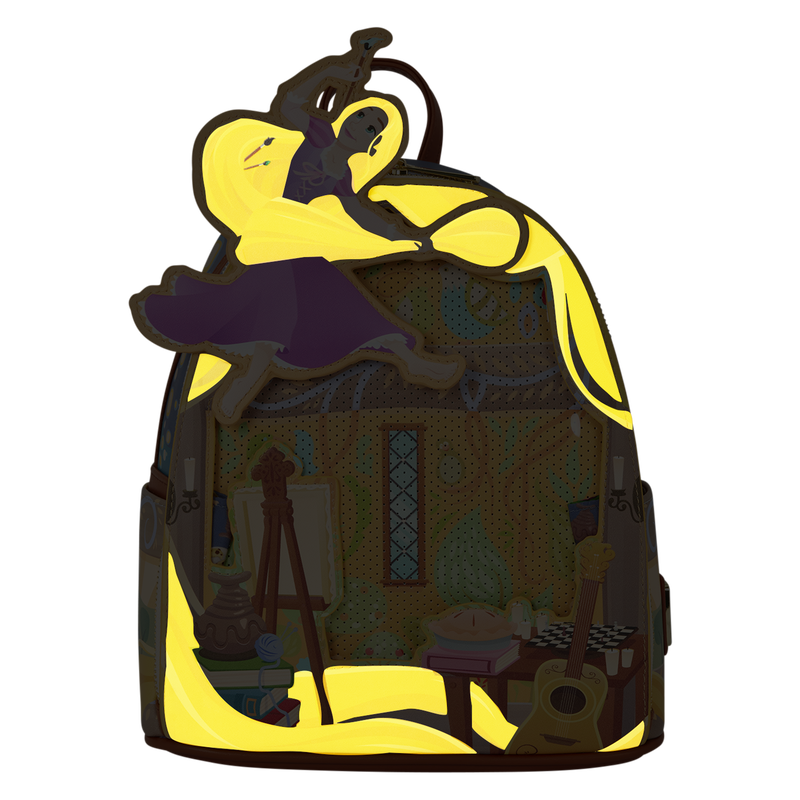 Load image into Gallery viewer, Disney: Tangled - Rapunzel Painting Glow Pin Trader Mini Backpack
