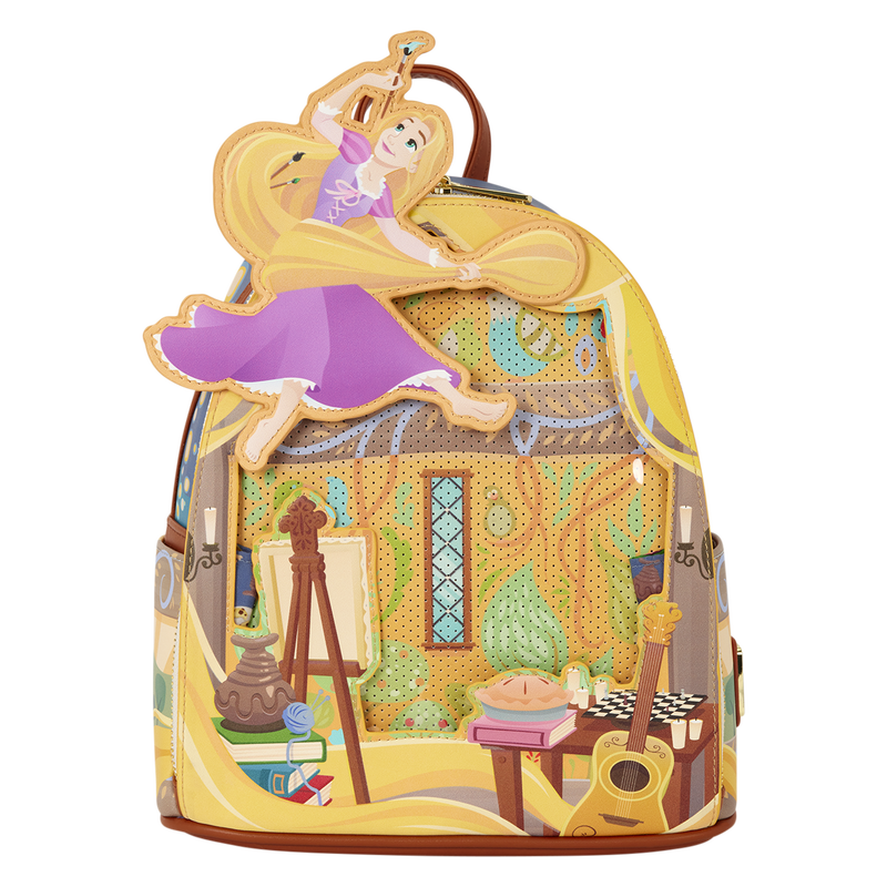 Load image into Gallery viewer, Disney: Tangled - Rapunzel Painting Glow Pin Trader Mini Backpack
