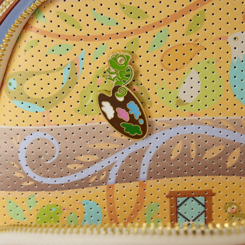 Load image into Gallery viewer, Disney: Tangled - Rapunzel Painting Glow Pin Trader Mini Backpack
