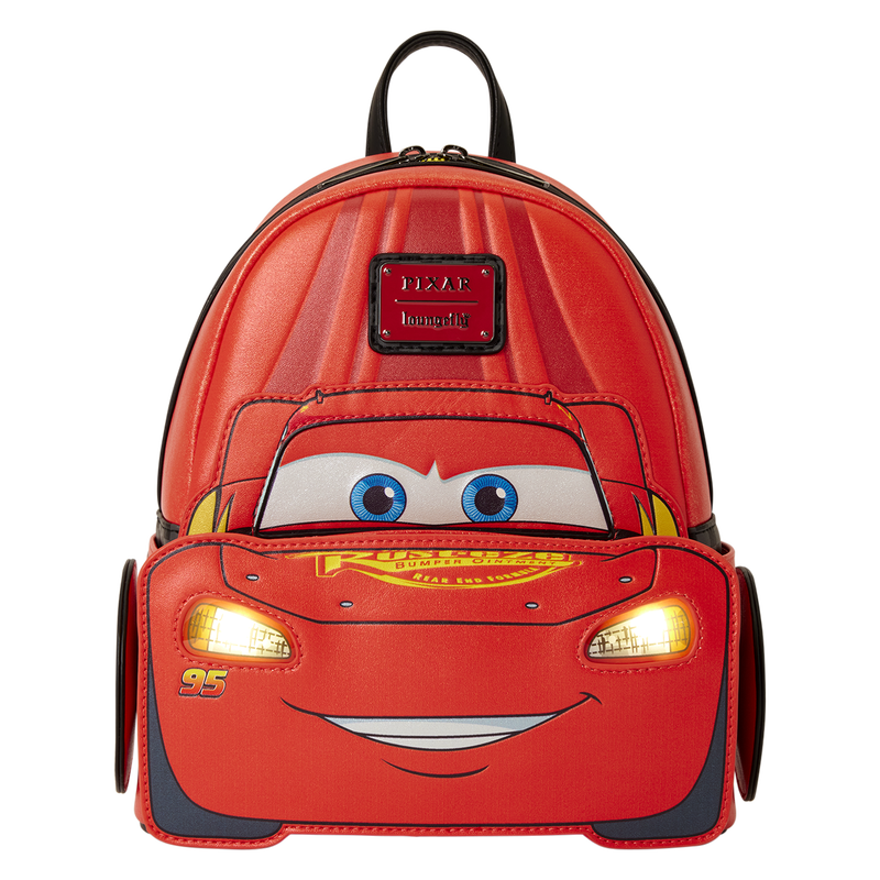 Cargue la imagen en el visor de la galería, Disney Pixar Cars 20th Anniversary - Lightning McQueen Cosplay Light-Up Lenticular Mini Backpack

